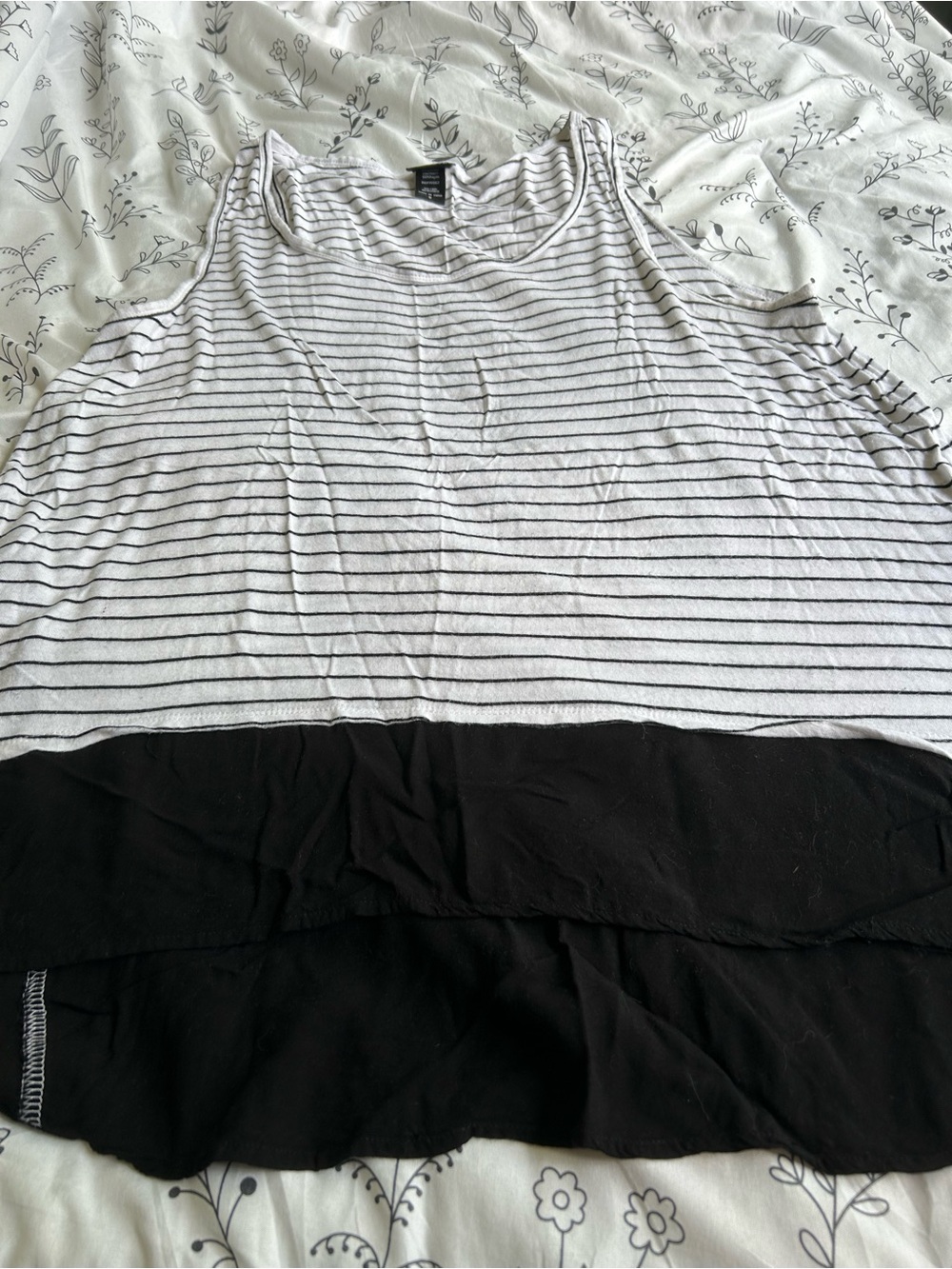 torrid White and Black Striped Tank